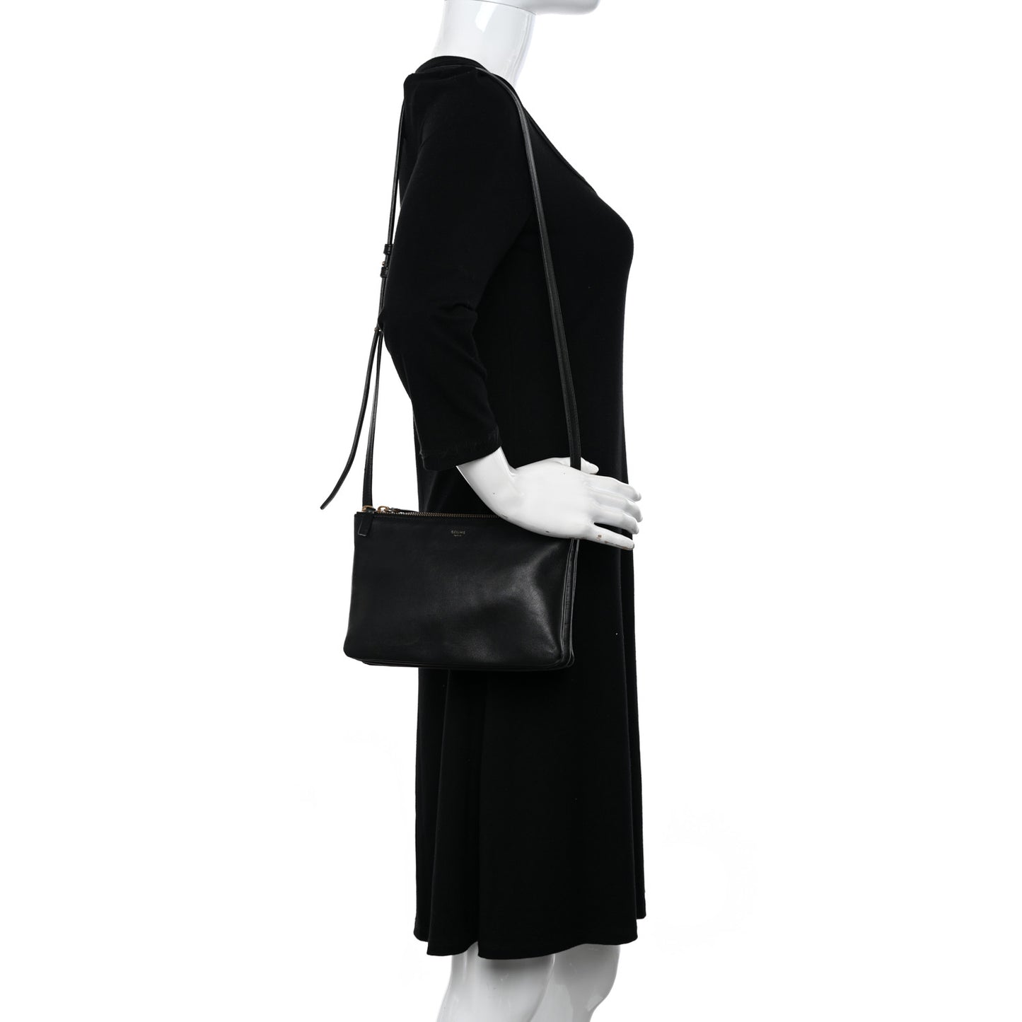 Lambskin Small Trio Crossbody Bag Black