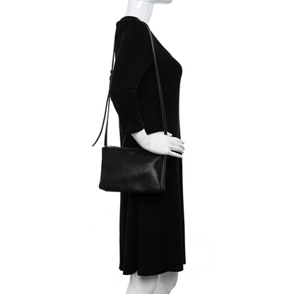 Celine Lambskin Small Trio Crossbody Bag Black 2 of 16