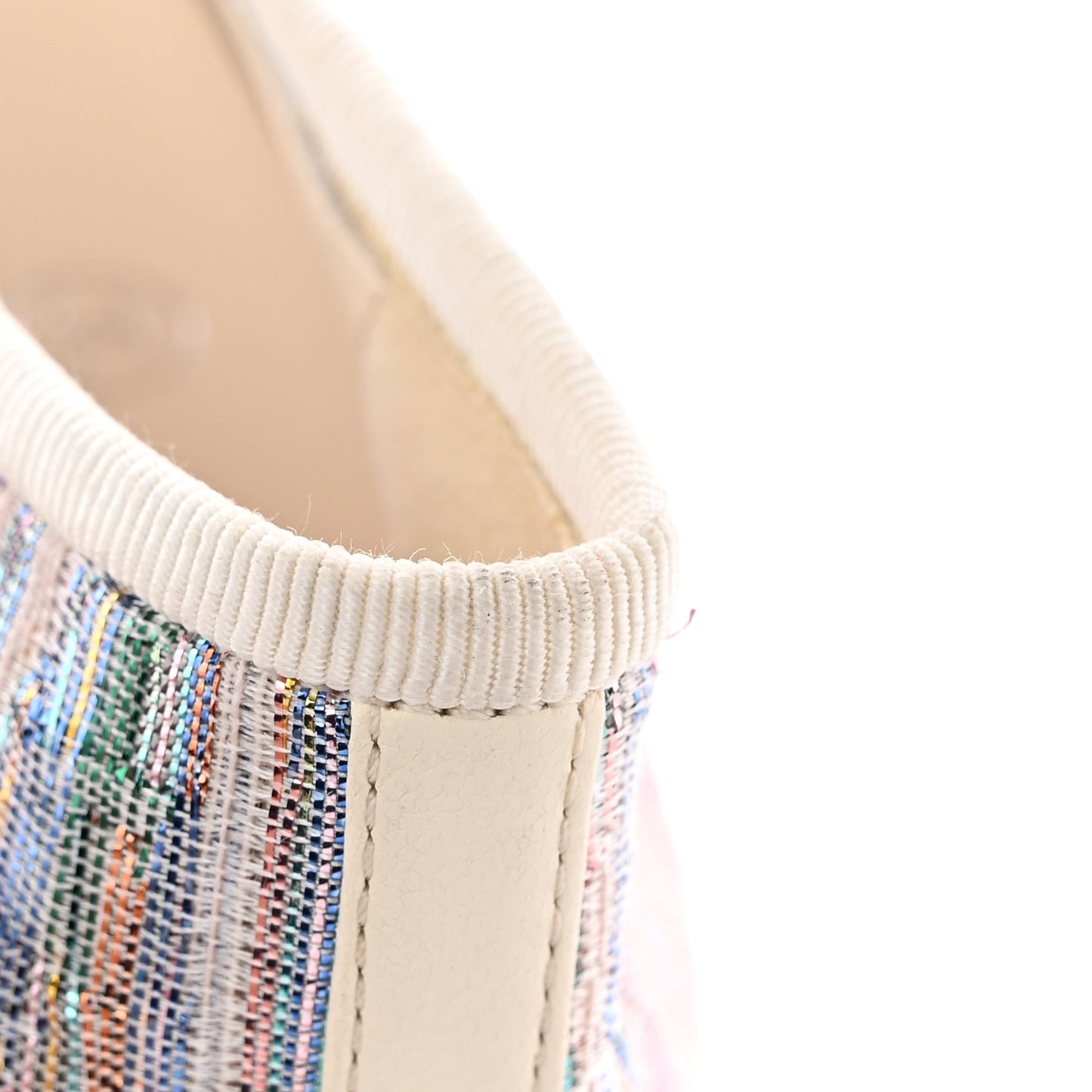 Tweed Grosgrain Cap Toe Ballerina Flats 36 Iridescent Multicolor