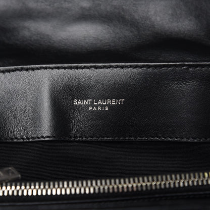 Saint Laurent Calfskin Y Quilted Monogram Medium Loulou Satchel Black 6 of 12