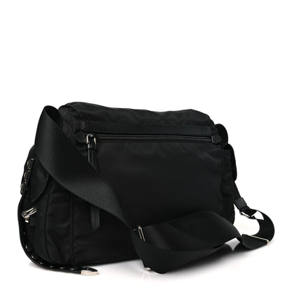 Prada Nylon New Vela Studded Messenger Bag Black 3 of 9