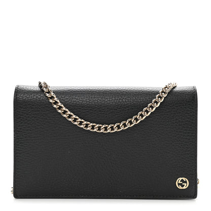 Gucci Dollar Calfskin Medium Betty Chain Wallet Black 1 of 12