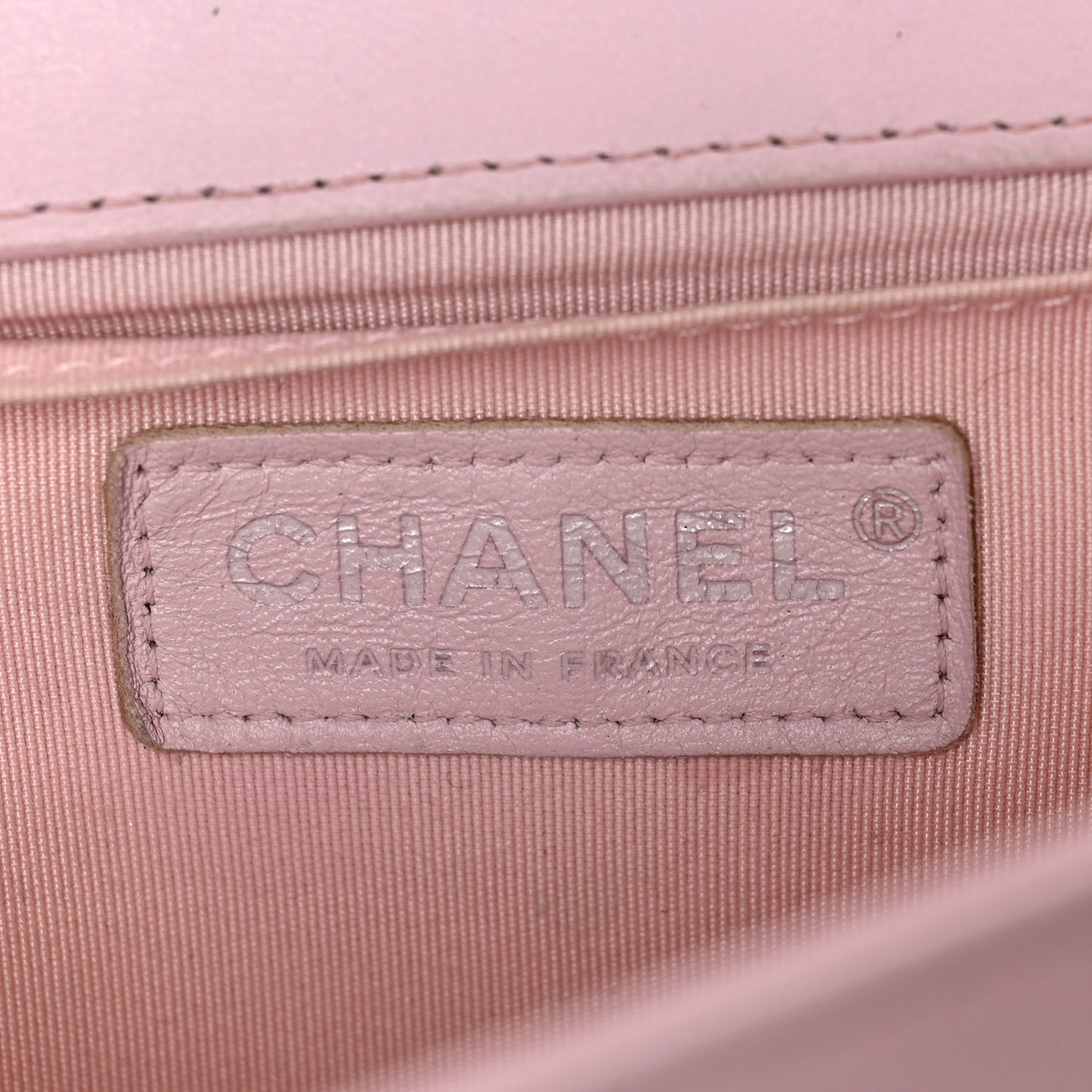 Lambskin Iridescent PVC Medium Boy Flap Light Pink Silver
