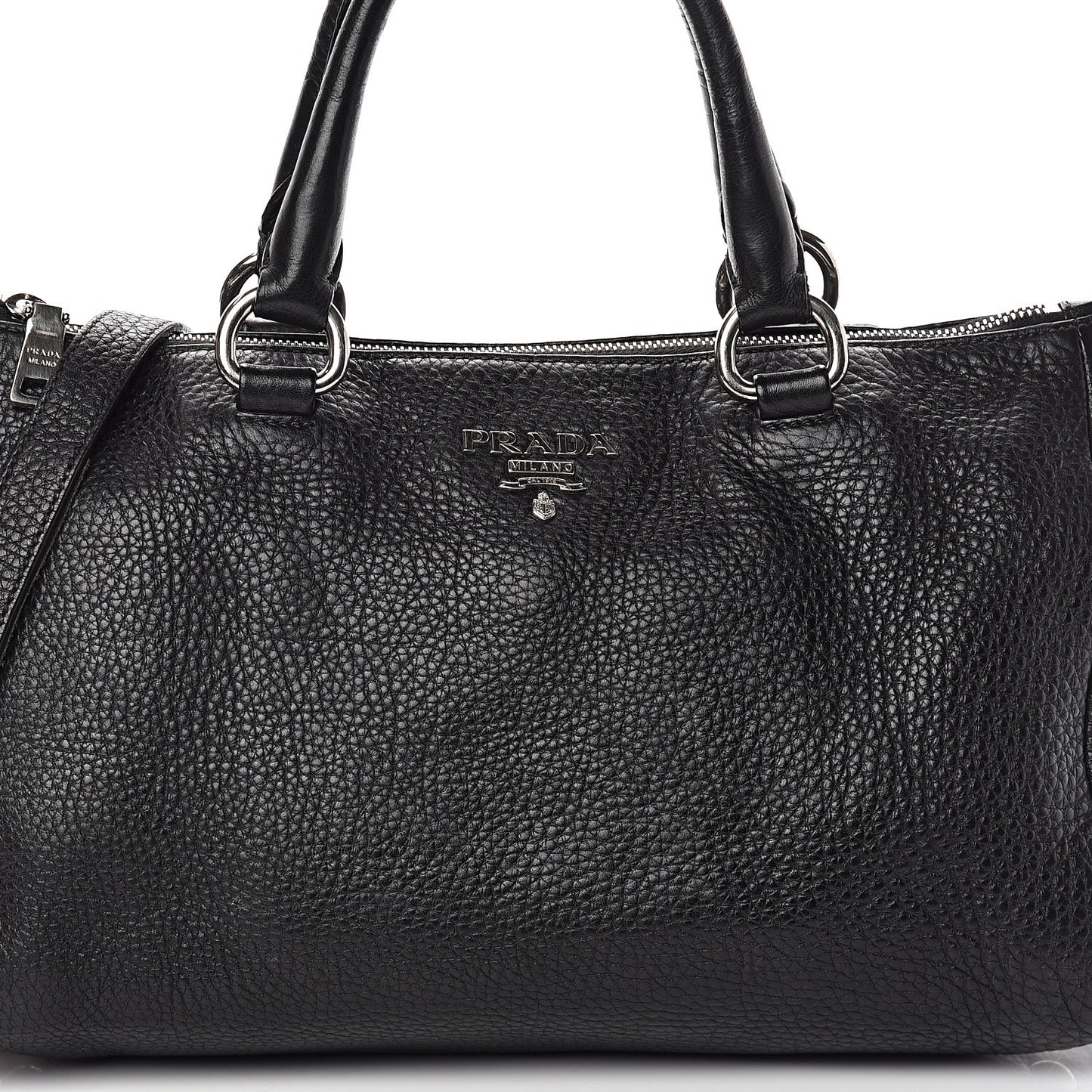 Vitello Daino Shopping Satchel Black