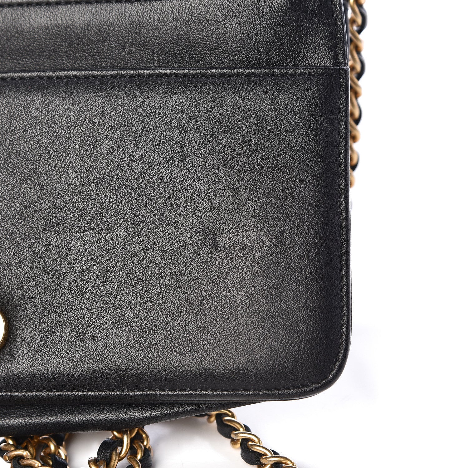 Chanel Calfskin Quilted Chain Around Boy Wallet On Chain WOC Black 9 of 15