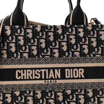 Christian Dior Oblique Calfskin Small Book Tote With Strap Blue Multicolor 8 of 14