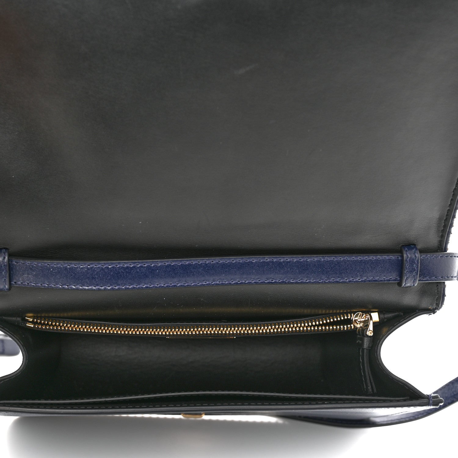 Salvatore Ferragamo Calfskin Studded Vara Bow Bag Navy Black 5 of 10