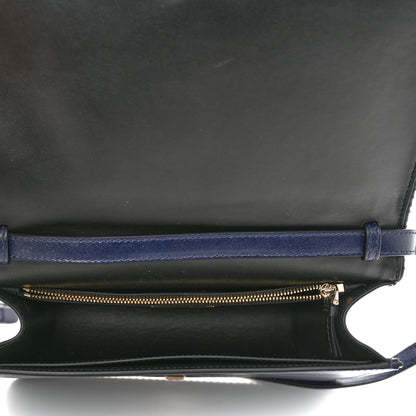Salvatore Ferragamo Calfskin Studded Vara Bow Bag Navy Black 5 of 10