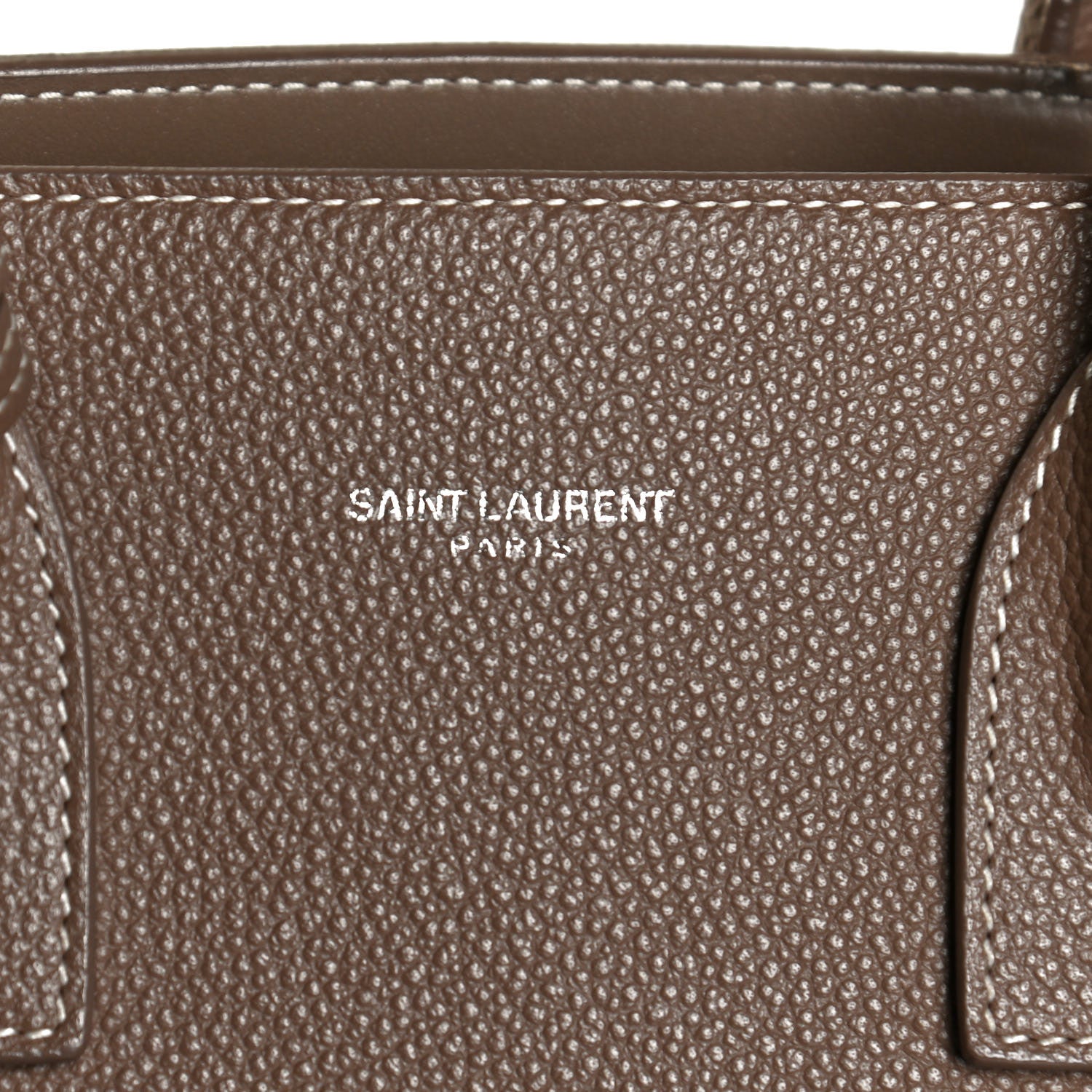 Saint Laurent Grained Calfskin Topstich Baby Sac De Jour Taupe 8 of 11