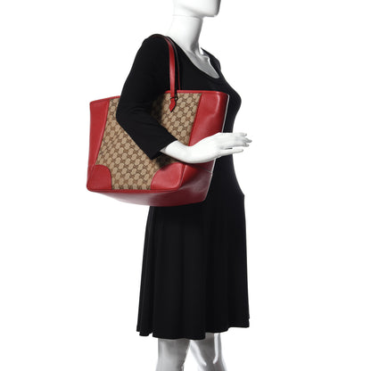 Gucci Monogram Bree Zippered Tote Beige Red 2 of 12