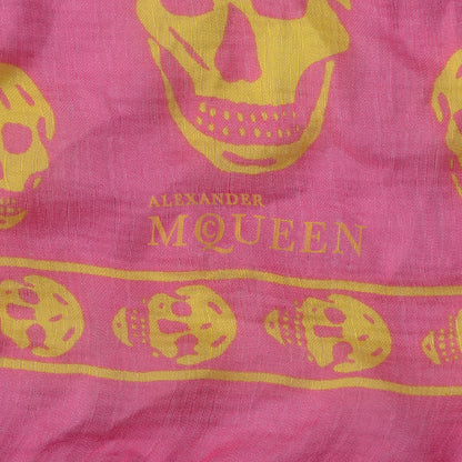 Alexander McQueen Silk Chiffon Skull Scarf Pink 4 of 4