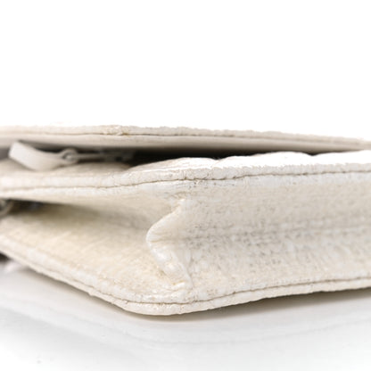 Chanel Tweed Quilted Wallet on Chain WOC White 10 of 11