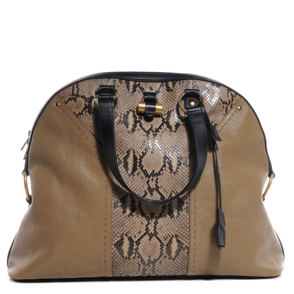Saint Laurent Python Oversized Muse Satchel Beige 1 of 9
