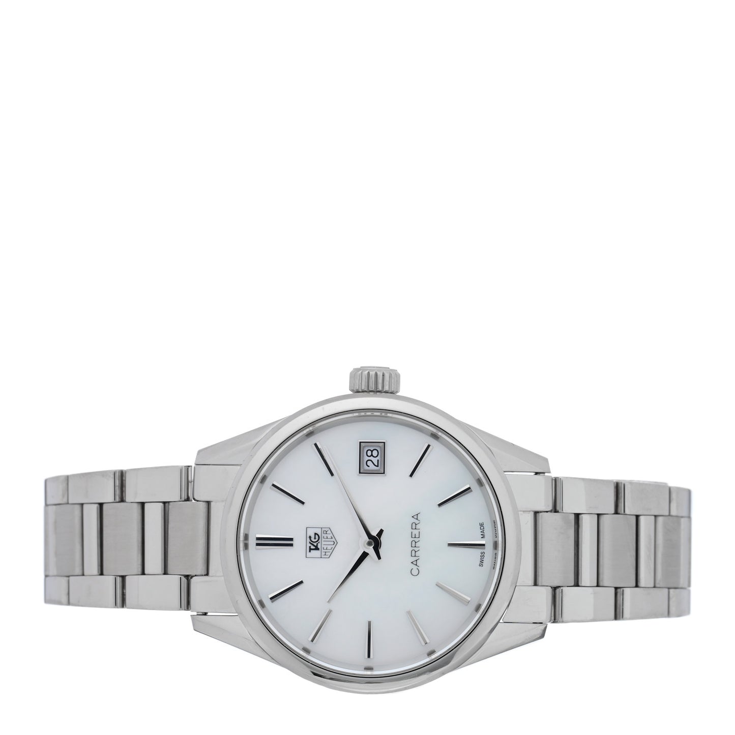 Stainless Steel Mother of Pearl 32mm Carrera Lady Quartz Watch WAR1311