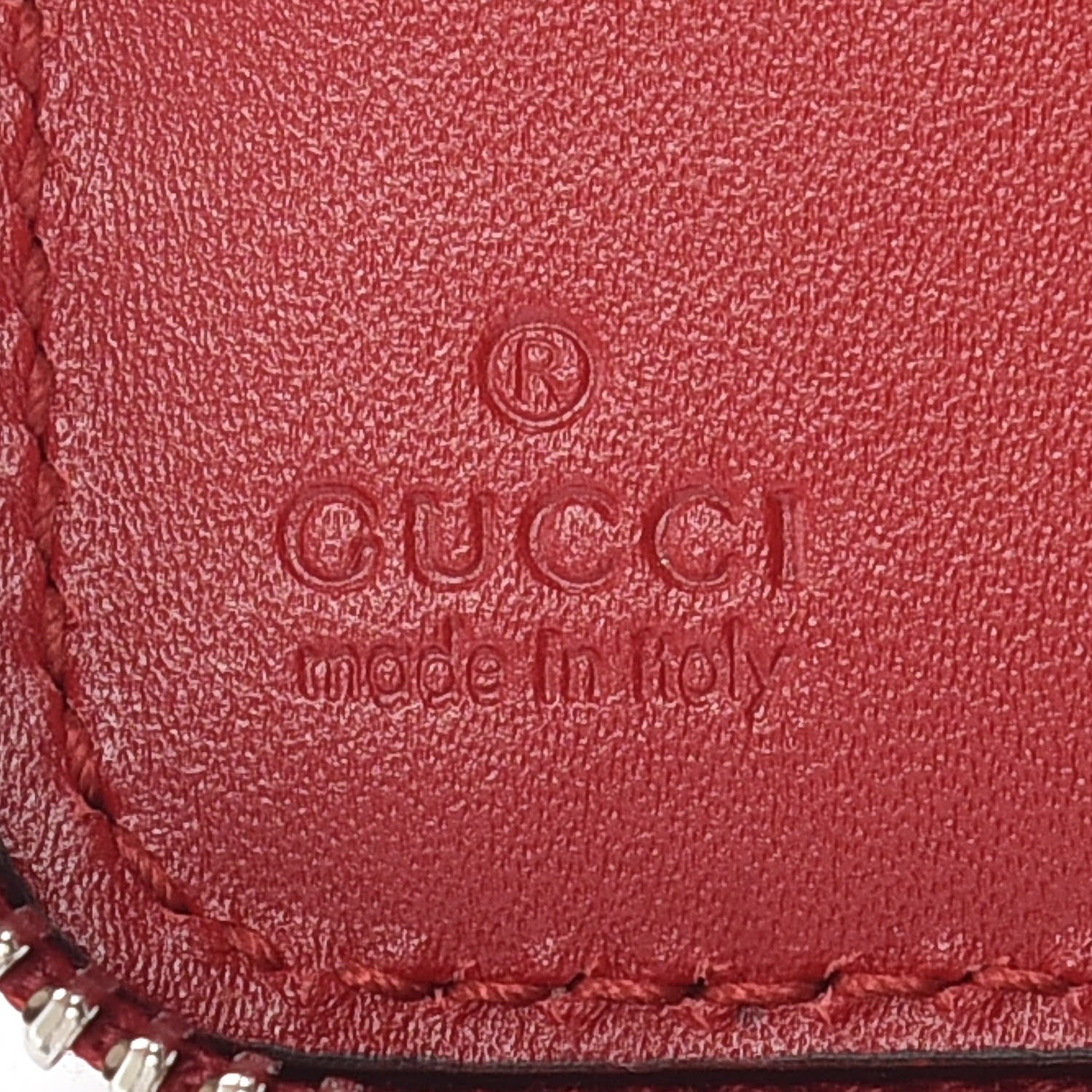 Gucci Guccissima Signature Zip Around Organizer Wallet Hibiscus Red 8 of 10