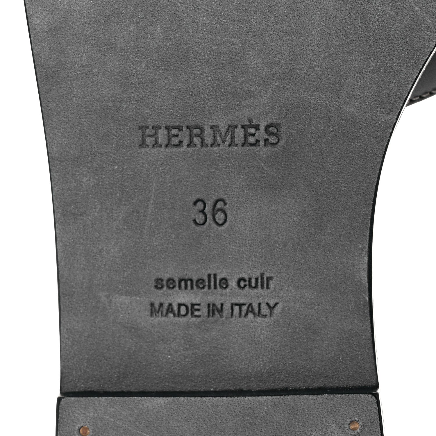 Hermes Box Calfskin Oran Sandals 36 Black 6 of 9