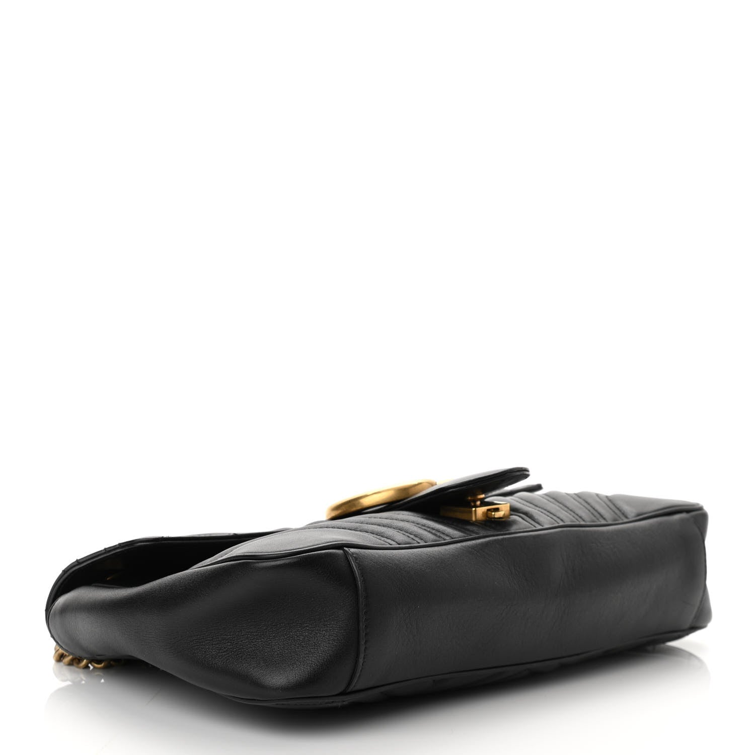 Gucci Calfskin Matelasse Medium GG Marmont Shoulder Bag Black 4 of 10
