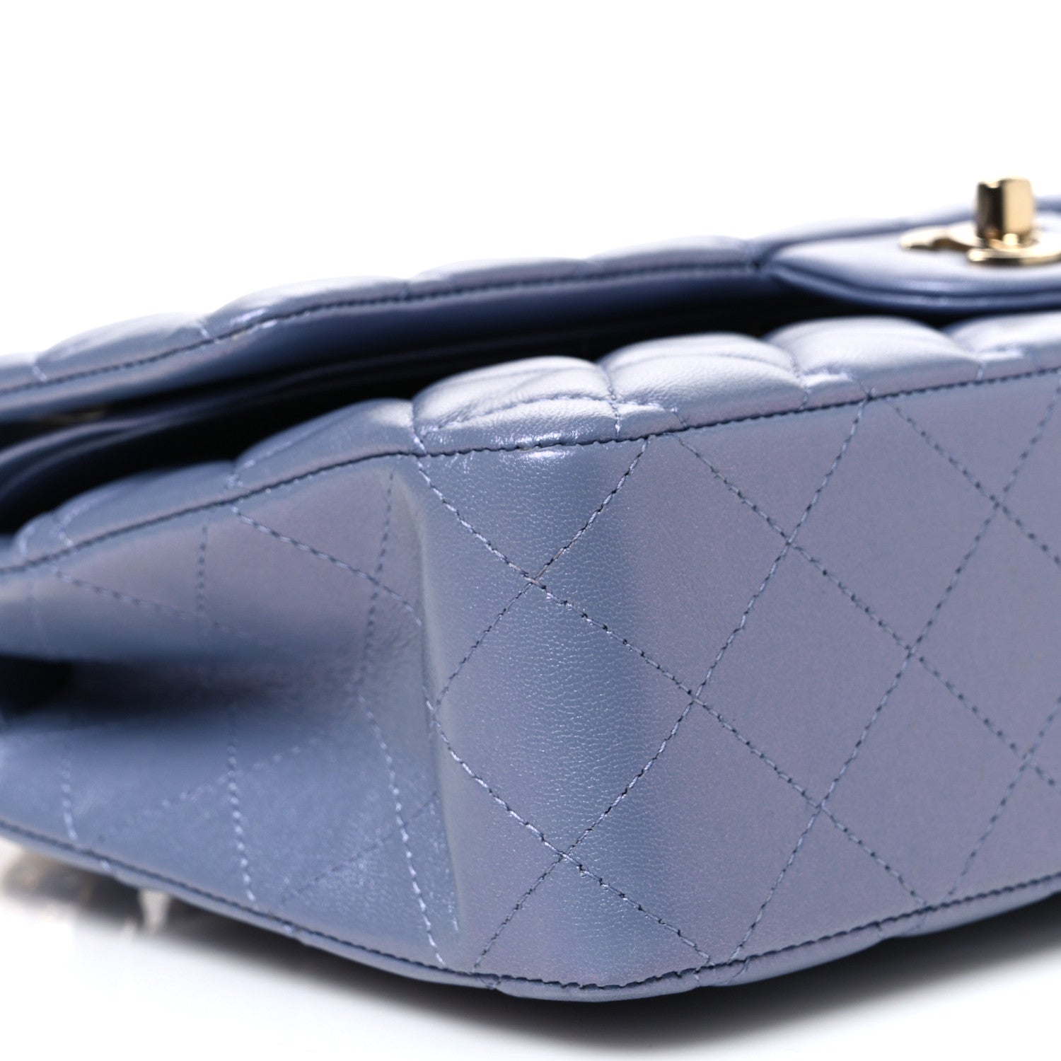 Chanel Iridescent Lambskin Quilted Medium Double Flap Light Purple 9 of 10