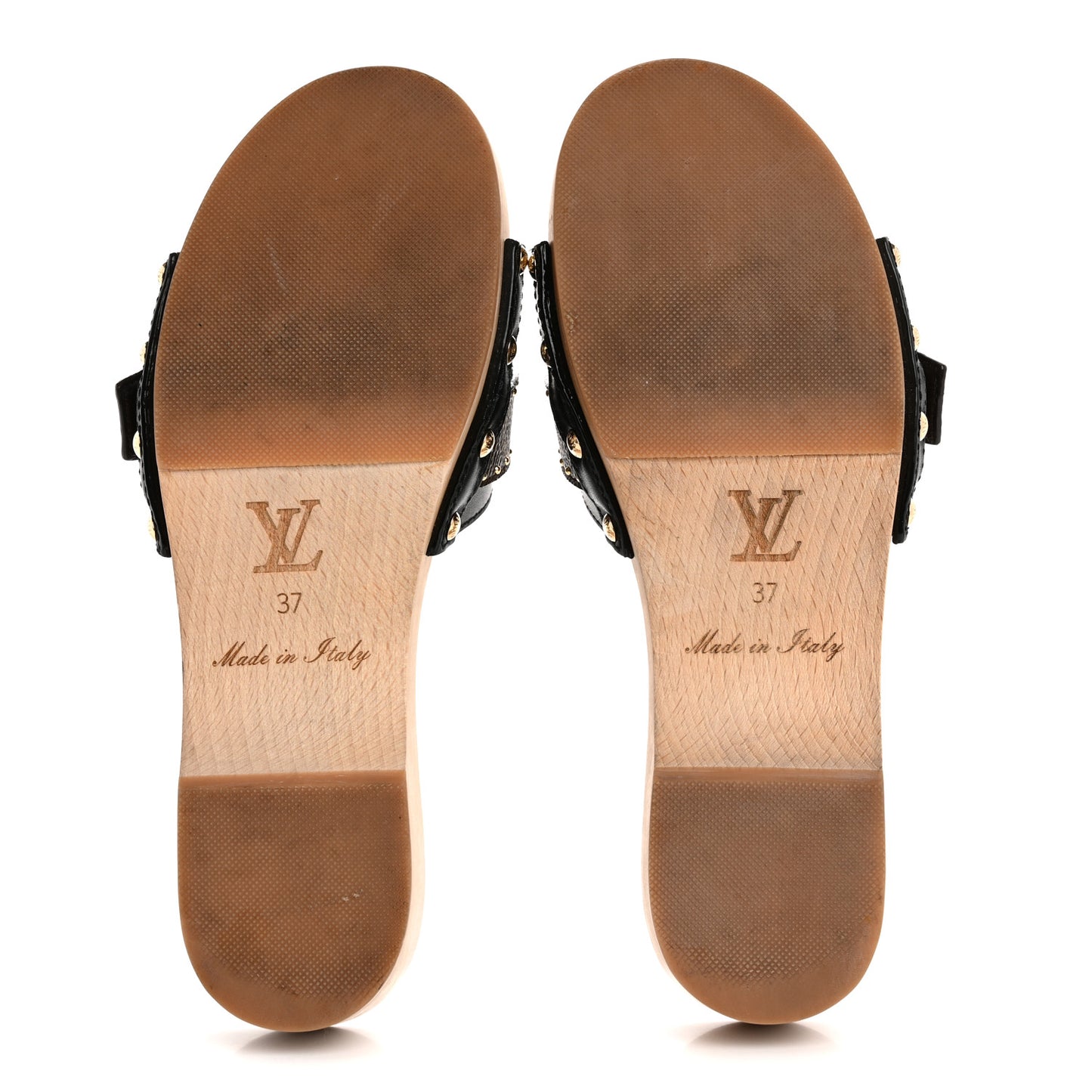 Calfskin Monogram Cottage Mules 37 Black