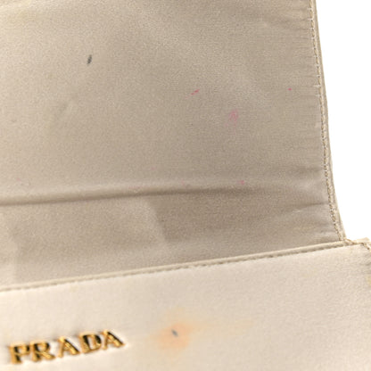 Prada Satin Crystal Embellished Clutch Gold Multicolor 9 of 9