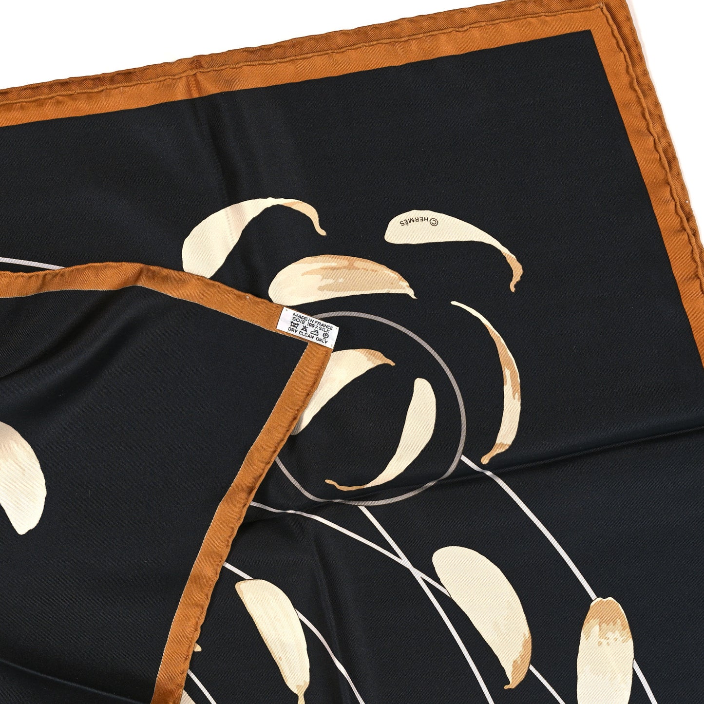 Silk Au Gre du Vent Scarf 90 Black