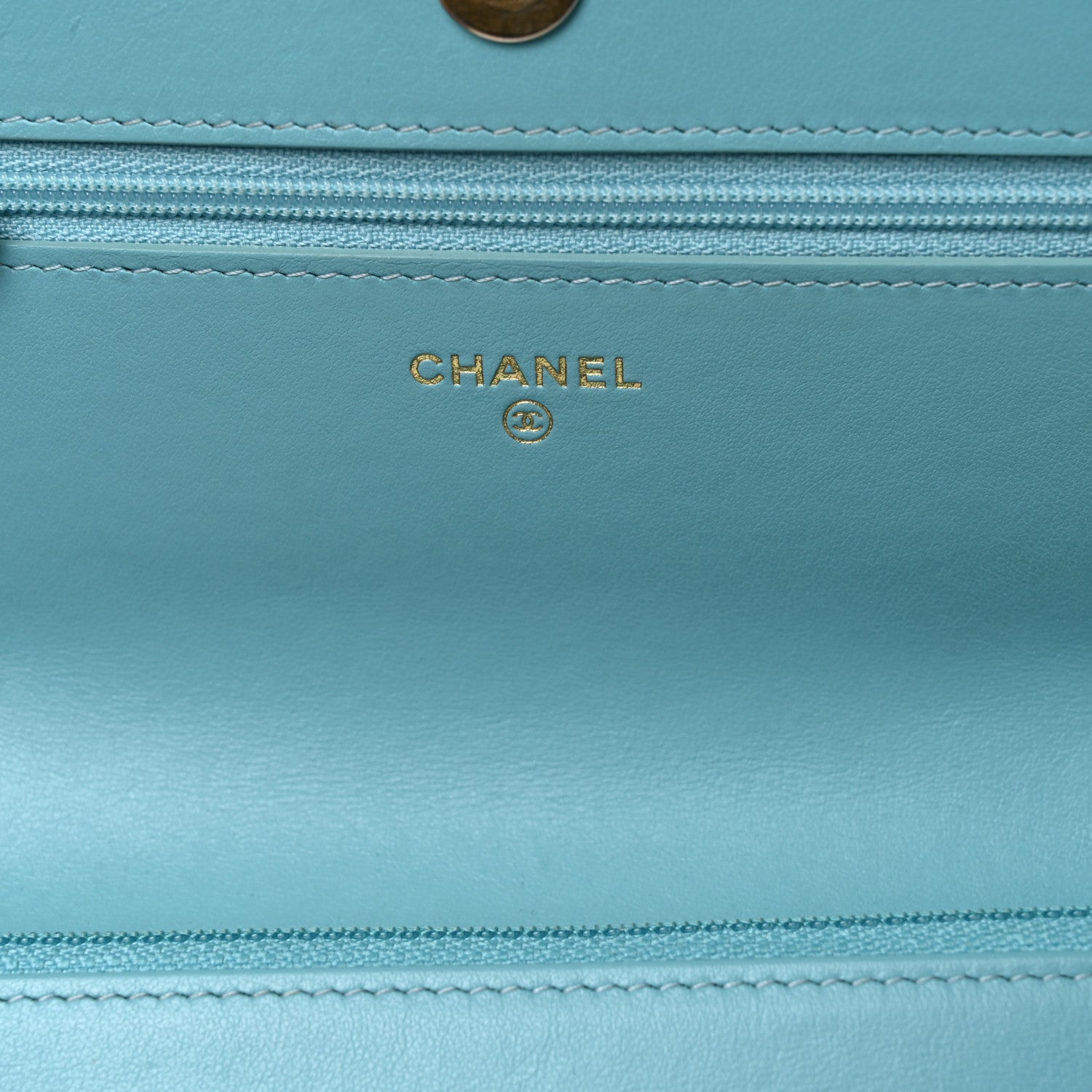 Chanel Denim Quilted Chanel 19 Wallet On Chain WOC Neon Blue 5 of 8