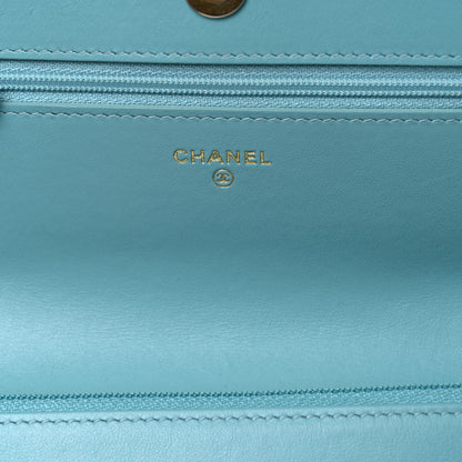 Chanel Denim Quilted Chanel 19 Wallet On Chain WOC Neon Blue 5 of 8