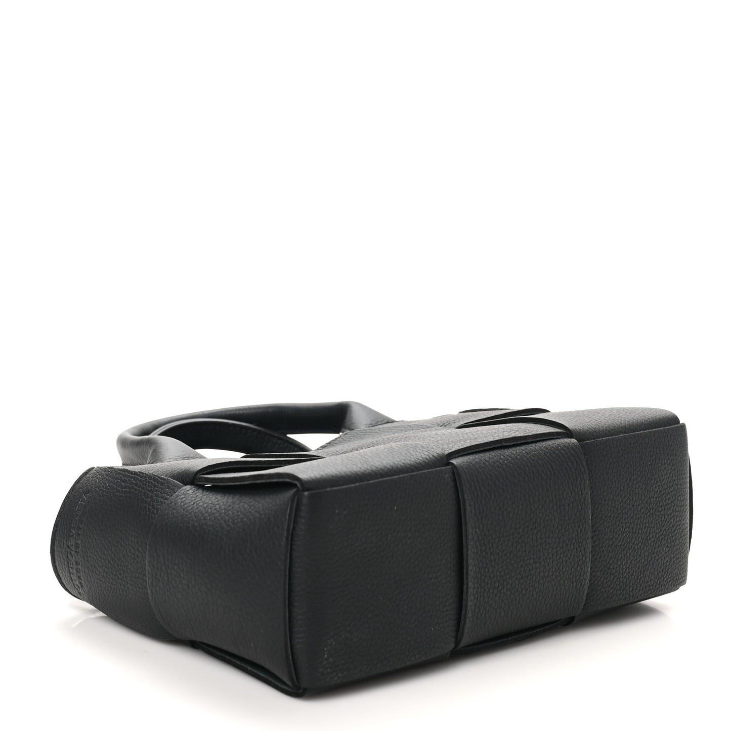 Grained Calfskin Maxi Intrecciato Mini Arco Tote Black