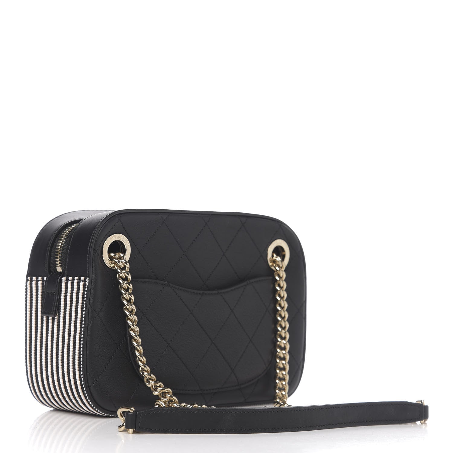 Chanel Calfskin Stitched Button Up Camera Case Black 2 of 9