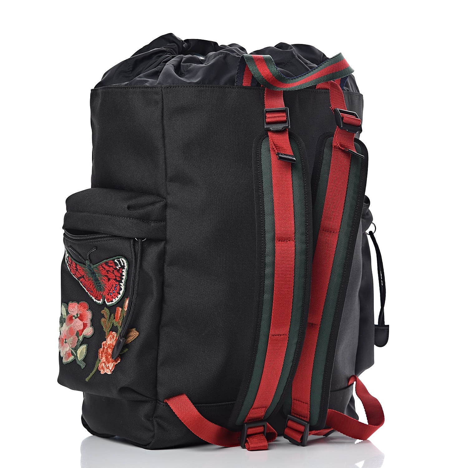 Gucci Techno Canvas Web L'Aveugle Par Amour Embroidered Drawstring Backpack Black 3 of 10