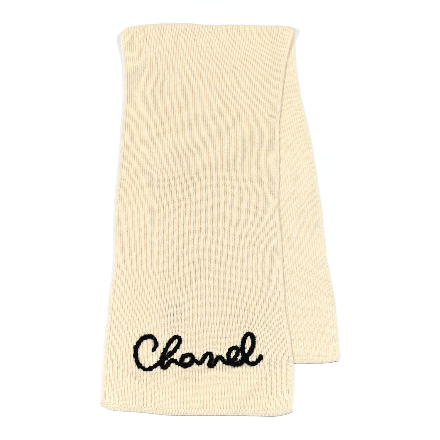 Chanel Cashmere Signature Stole Ivory 2 of 4