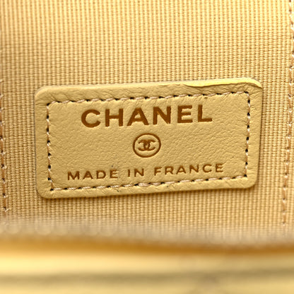 Chanel Lambskin Quilted Top Handle Mini Vanity Case With Chain Yellow 6 of 12