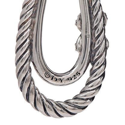 David Yurman Sterling Silver Diamond X Drop Earrings 4 of 4