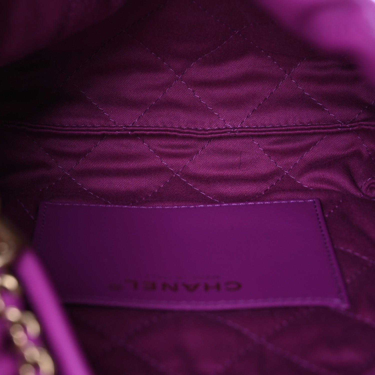 Chanel Shiny Calfskin Quilted Mini Chanel 22 Purple 5 of 11
