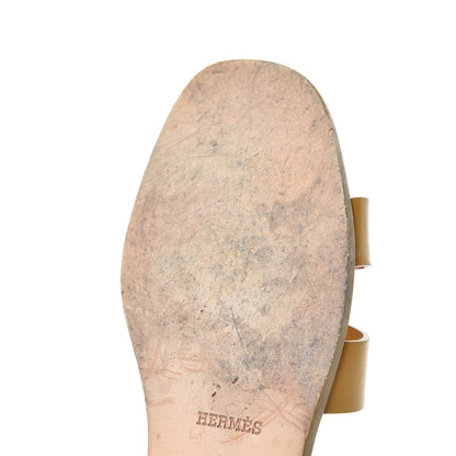 Hermes Box Calfskin Oran Sandals 38 Jaune Citron 8 of 19