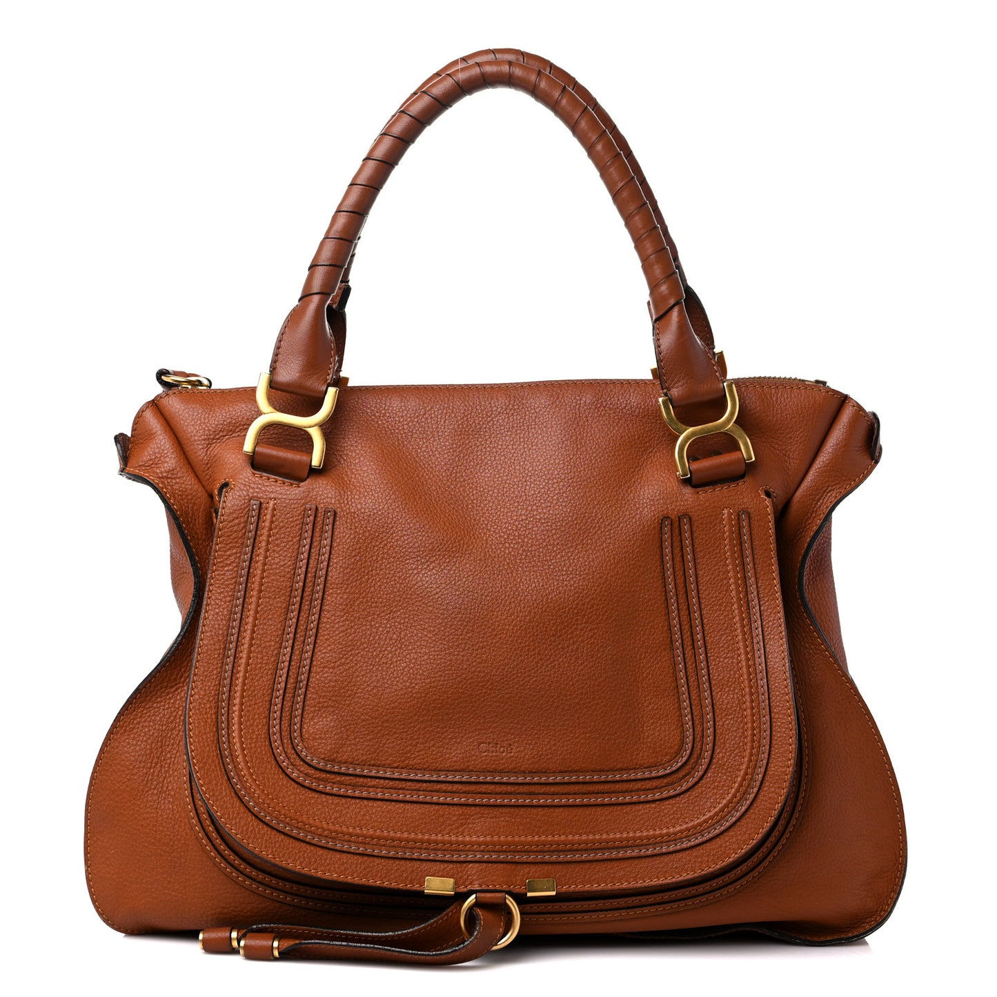 Calfskin Large Marcie Satchel Tan