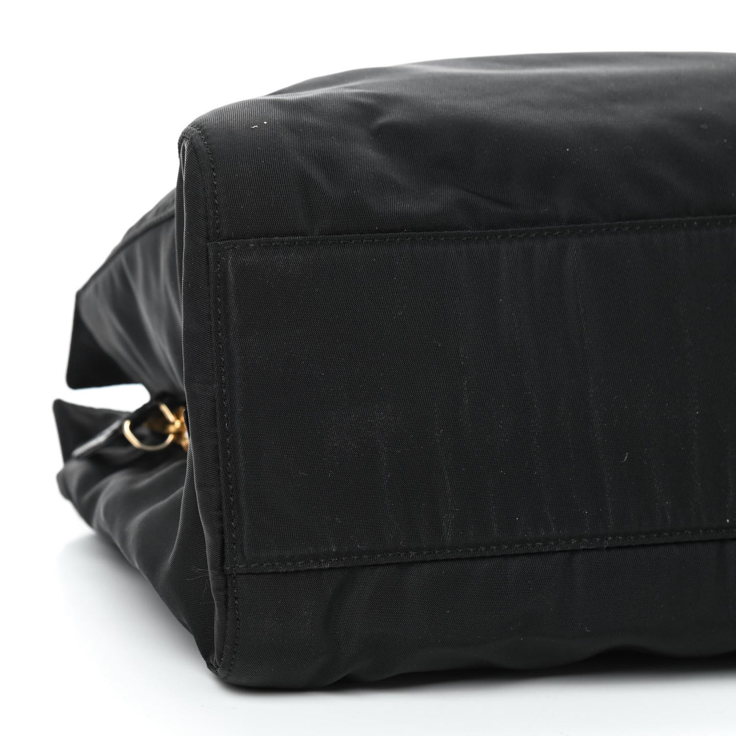 Tessuto Nylon Chain Shoulder Bag Black