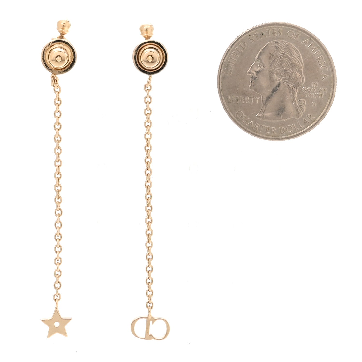 Christian Dior Pearl La Petite Tribale Dangle Chain Earrings Gold 2 of 4