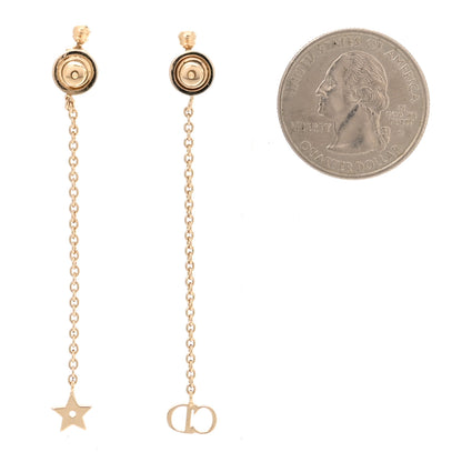 Christian Dior Pearl La Petite Tribale Dangle Chain Earrings Gold 2 of 4