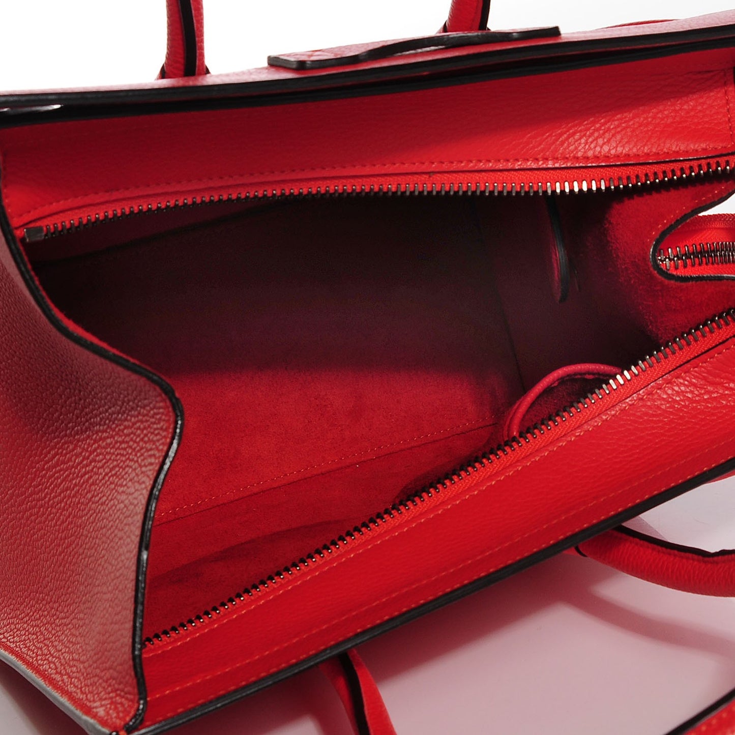 Drummed Calfskin Micro Luggage Vermillion