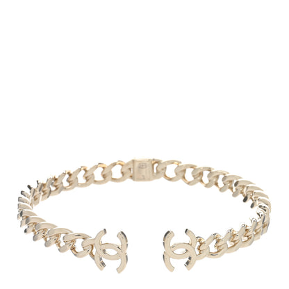 Chanel Metal CC Chain Link Choker Necklace L Gold 1 of 5