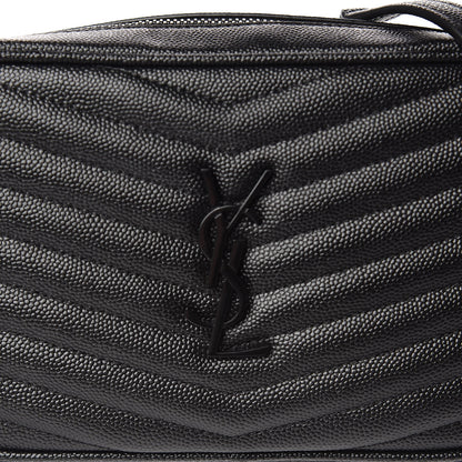 Saint Laurent Grain De Poudre Matelasse Monogram Mini Lou Camera Bag Black 8 of 11