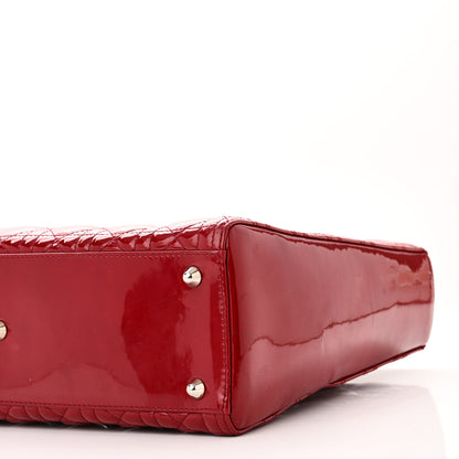 Christian Dior Patent Cannage Large Lady Dior Red 10 of 11