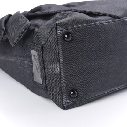Valentino Garavani Canvas Lacca Bow Tote Black 6 of 9