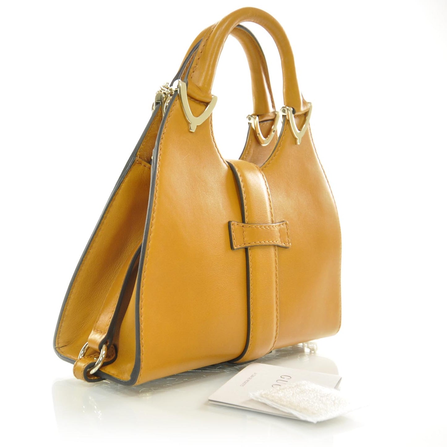 Leather Small Stirrup Top Handle Bag