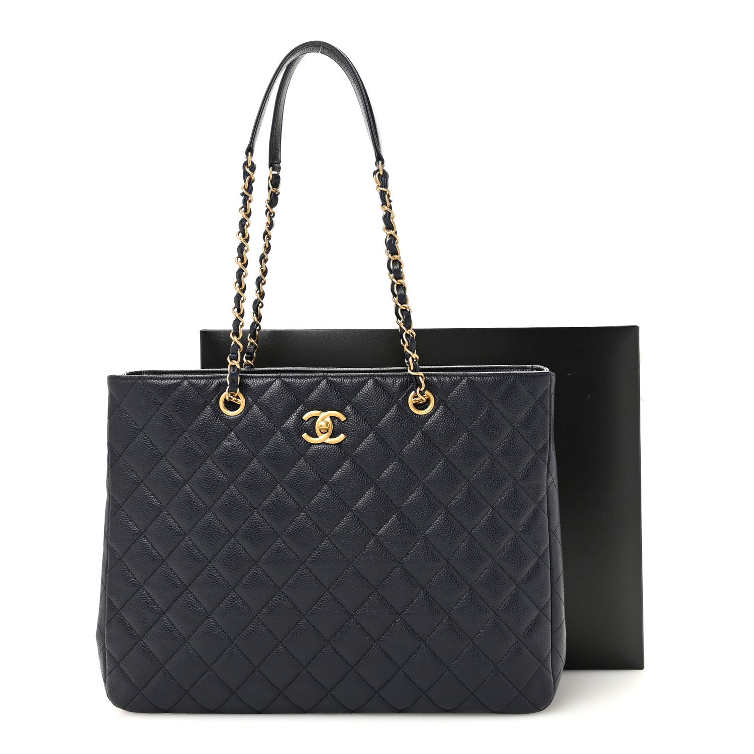 Chanel Caviar Quilted Large CC Shopping Tote Navy 12 of 12