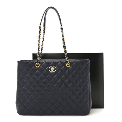 Chanel Caviar Quilted Large CC Shopping Tote Navy 12 of 12