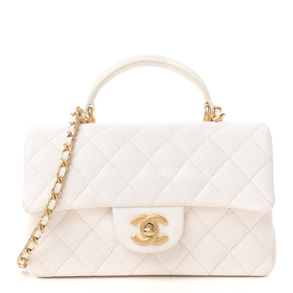 Chanel Caviar Quilted Mini Top Handle Rectangular Flap White 1 of 10