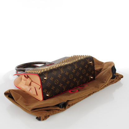 Louis Vuitton Monogram Calf Hair Spikes Iconoclasts Christian Louboutin Tote Red 4 of 7
