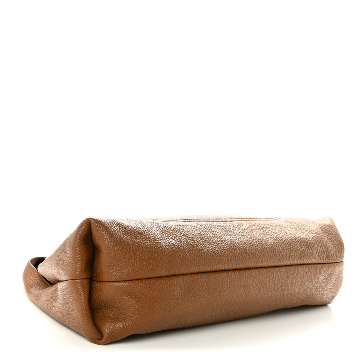 Grained Calfskin Softbit Maxi Shoulder Bag Brown